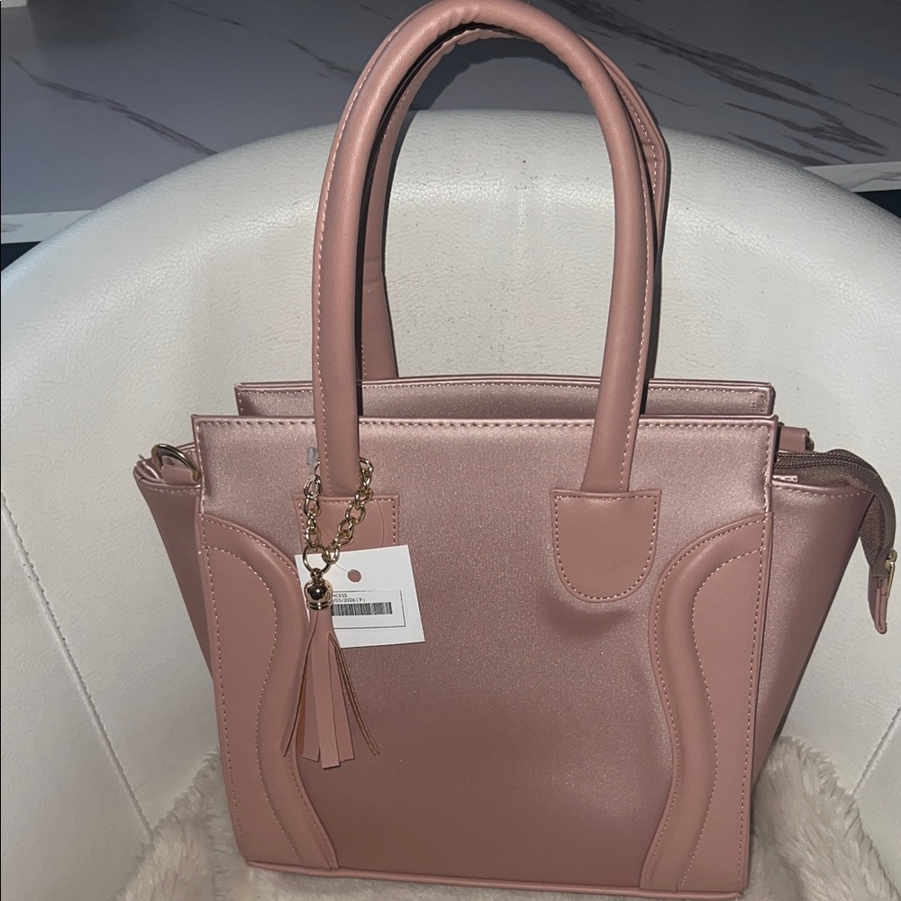 Women's Structured Tote Handbag - Pink